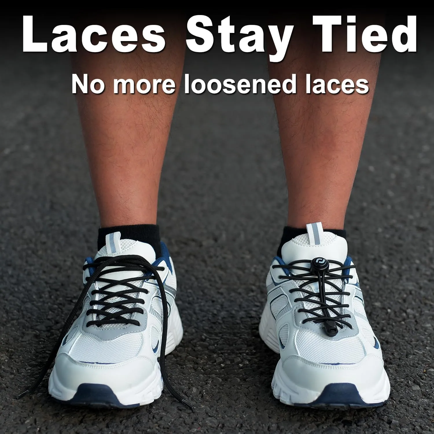 RJ-Sport Shoe Laces Tieless 2 Pack - No Tie Shoe Laces for Kids & Adults Sneakers