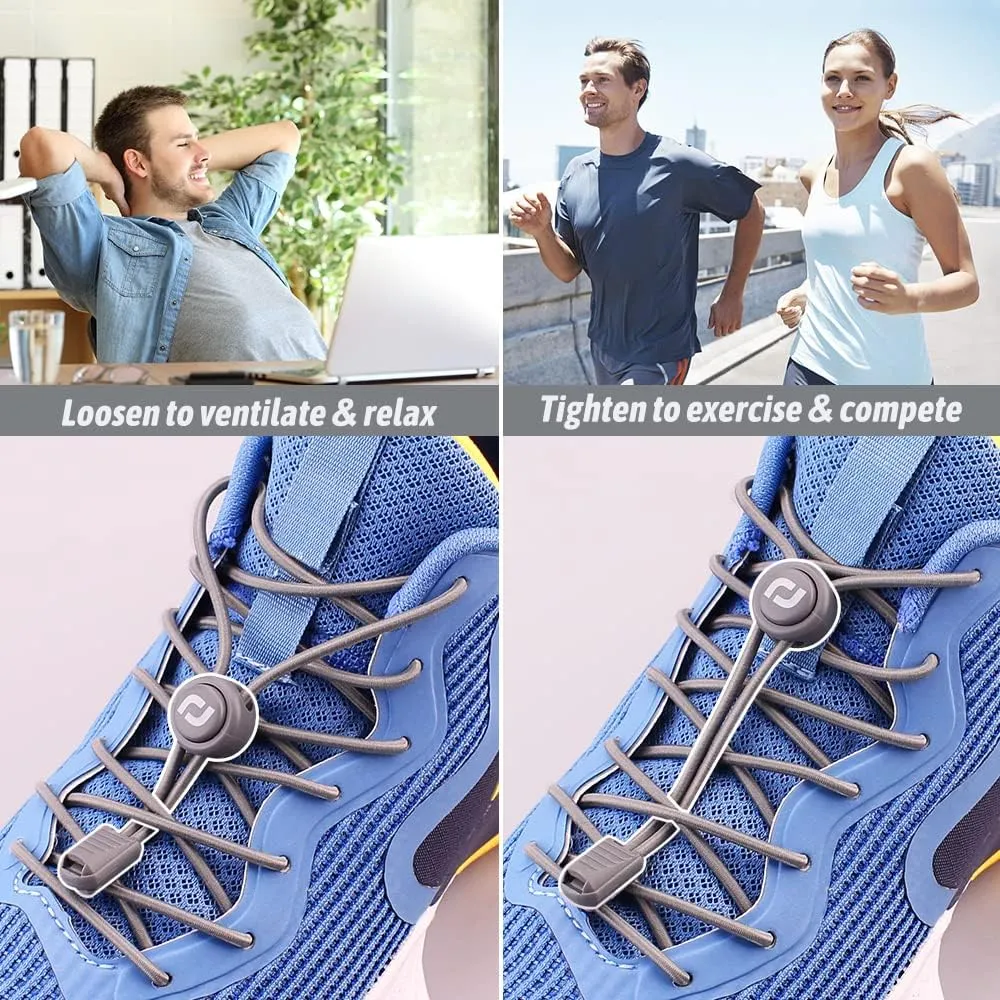 RJ-Sport Shoe Laces Tieless 2 Pack - No Tie Shoe Laces for Kids & Adults Sneakers
