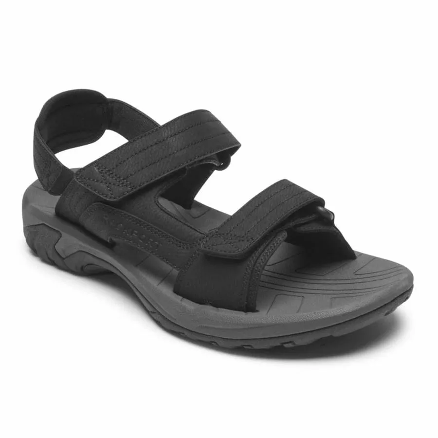 Rockport Men's Byron Quarter Strap Sandals- Black