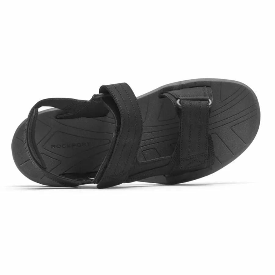 Rockport Men's Byron Quarter Strap Sandals- Black