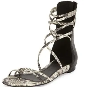 Snakeskin Summer High Heel Comfortable Sandals