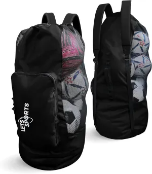 Soccer Ball Bag for Basketball, Volleyball & Football | Large Drawstring Ball Bags Mesh | Heavy-Duty Soccer Ball Bags for Coaches | Equipment Bag w/Shoulder Strap | 37" x 17"