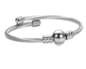 Stainless Steel Twist Ball Bracelet