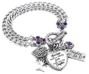 Step Daughter Birthstone Bracelet