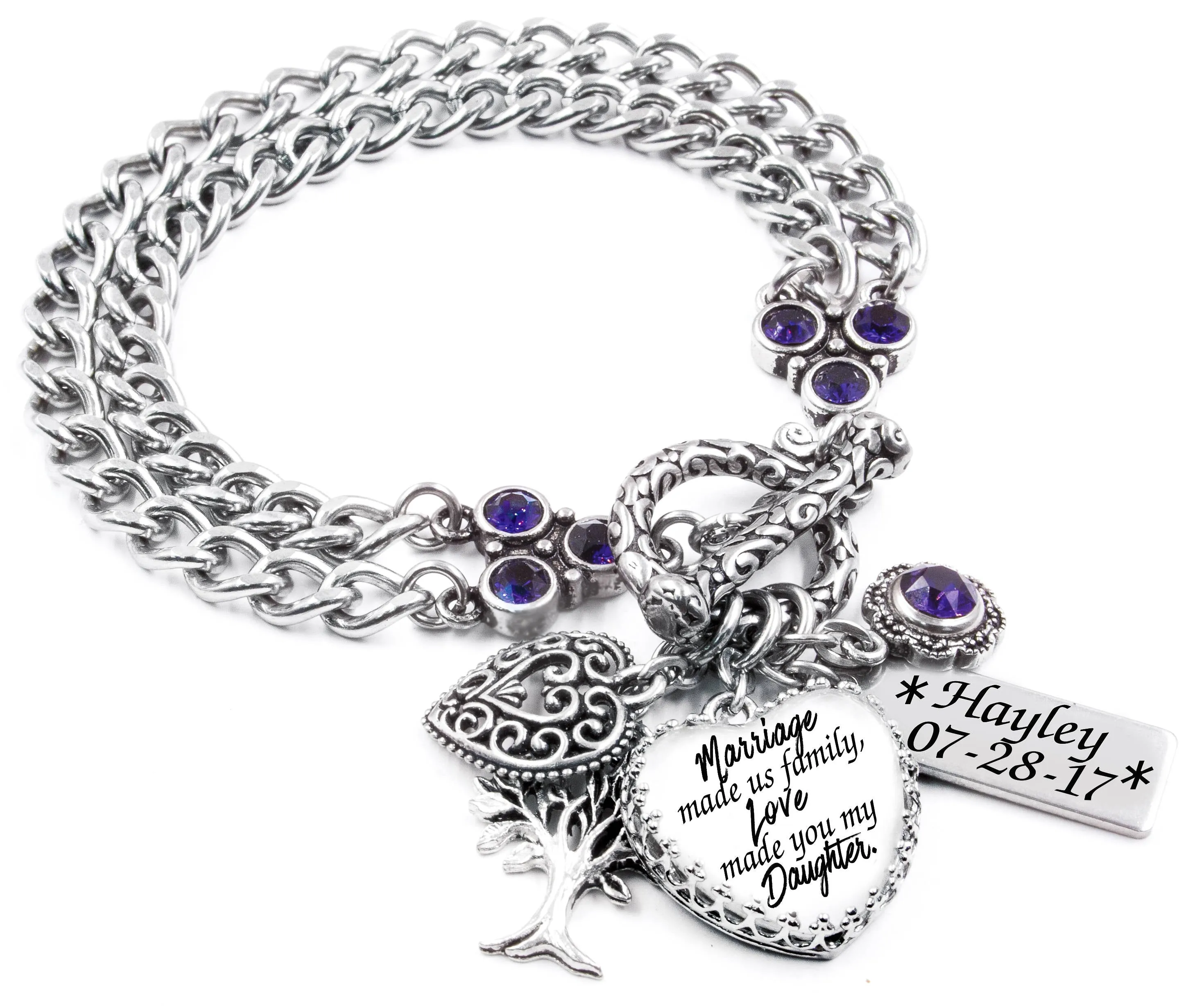 Step Daughter Birthstone Bracelet