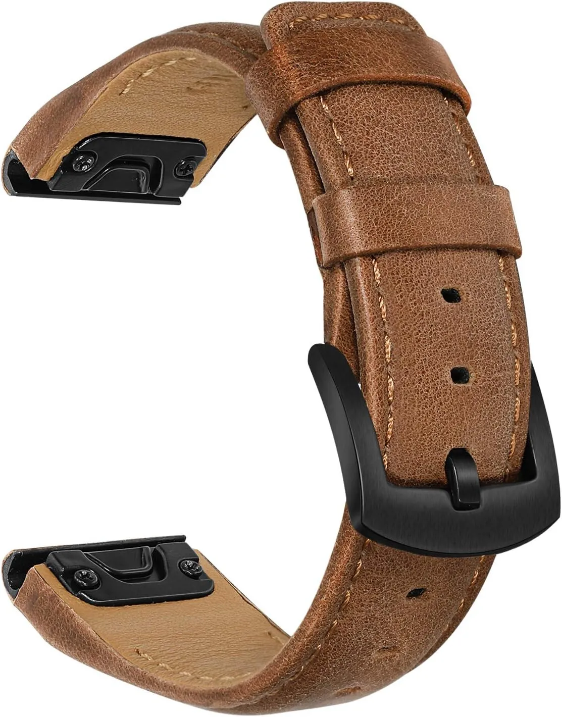 TRUMiRR 26mm Quick Fit Genuine Cowhide Leather Watch Band for Garmin Fenix 8 51mm, 7X, 6X Pro, 5X Plus, Instinct 3 Solar 50mm, Epix Pro, Enduro 3, Descent Mk3i 51mm