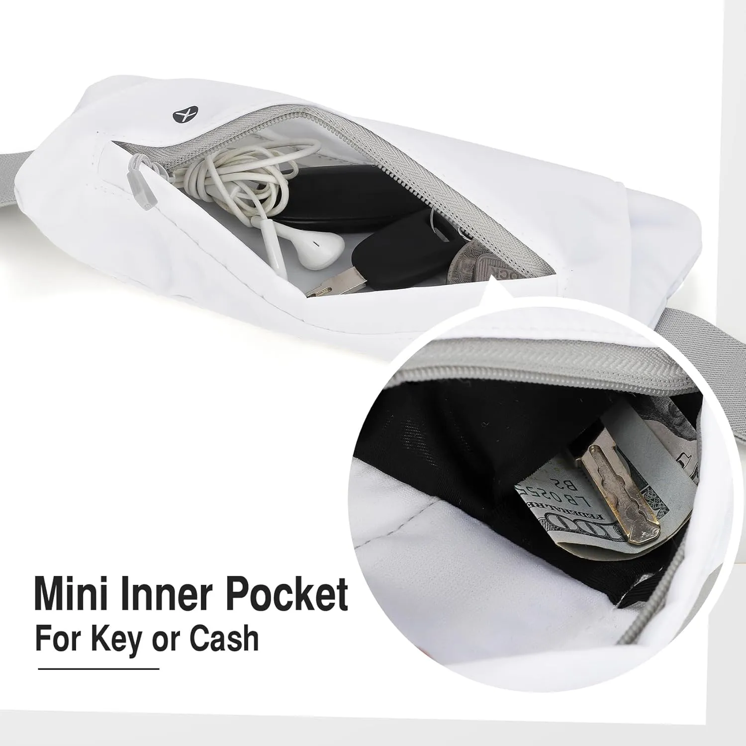 WHIPPY Slim Running Belt Fanny Pack for Women Men Elastic Runners Belt Waist Pouch Chest Bag Phone Holder Waist Pack for Running Hiking