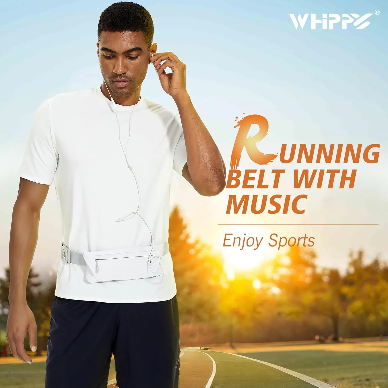 WHIPPY Slim Running Belt Fanny Pack for Women Men Elastic Runners Belt Waist Pouch Chest Bag Phone Holder Waist Pack for Running Hiking