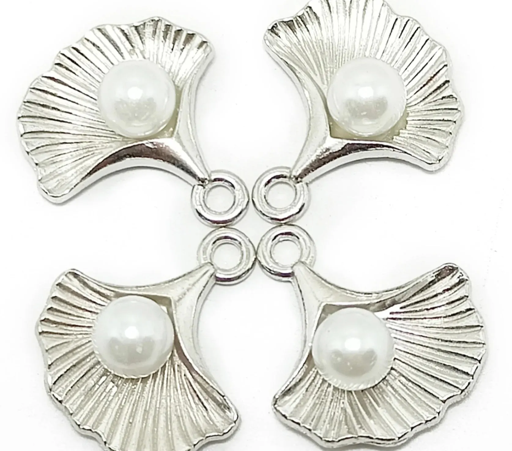 White & Silver Assorted Designer Silver Charms