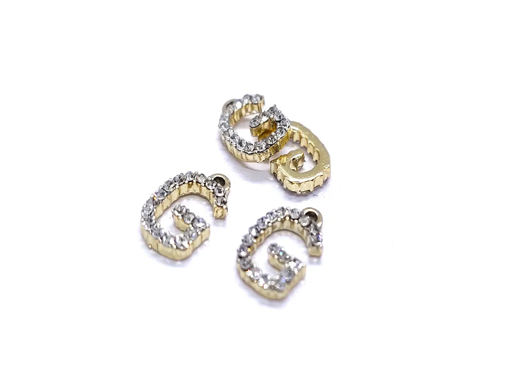 White 'G' Stone Studded Metallic Charms