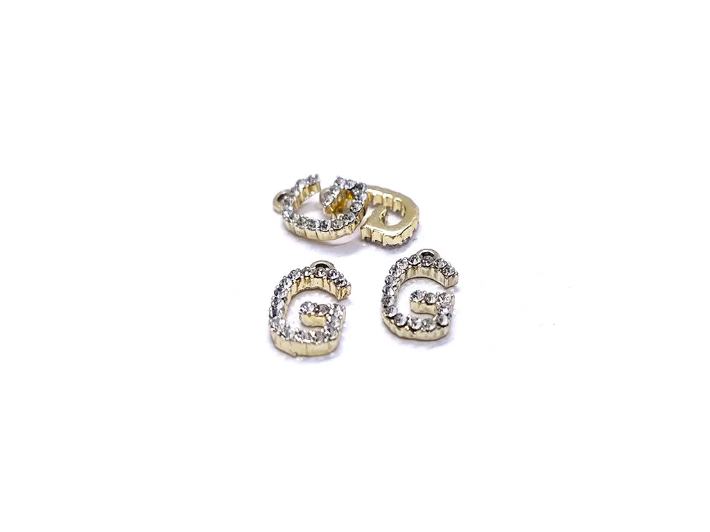 White 'G' Stone Studded Metallic Charms