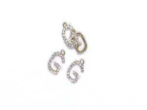 White 'G' Stone Studded Metallic Charms