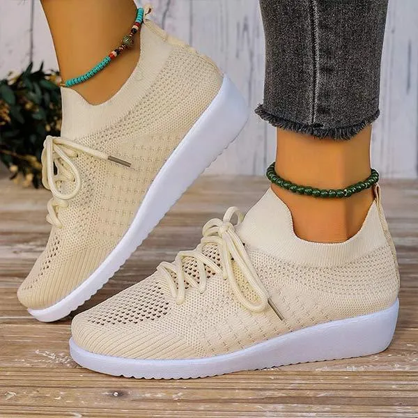 Women's Versatile Lace-Up Casual Shoes 82689853C