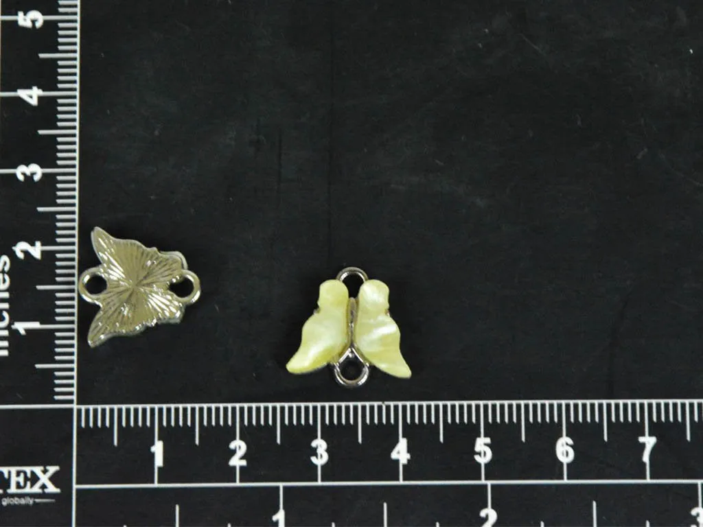 Yellow Butterfly Metal Charms