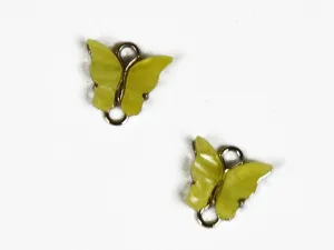 Yellow Butterfly Metal Charms